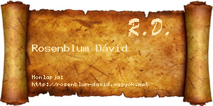 Rosenblum Dávid névjegykártya