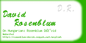 david rosenblum business card